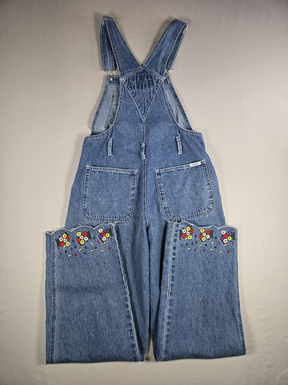 Vintage Y2K Blue Denim Embroidered Jeans Overalls